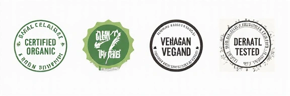 Certified organic and cruelty-free seals