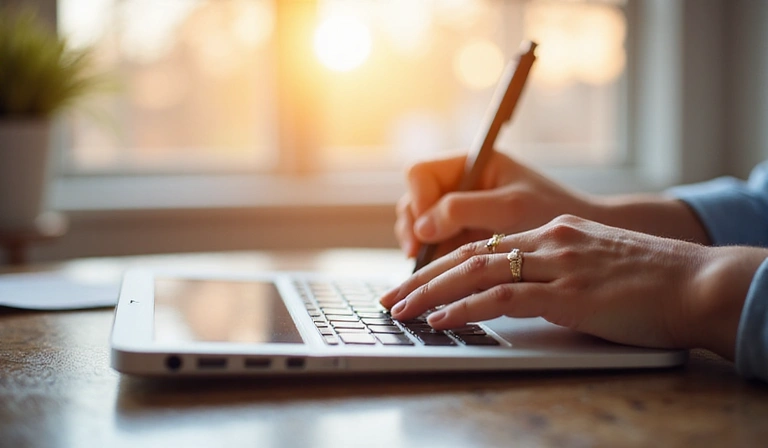 Person writing a testimonial, symbolizing sharing experiences